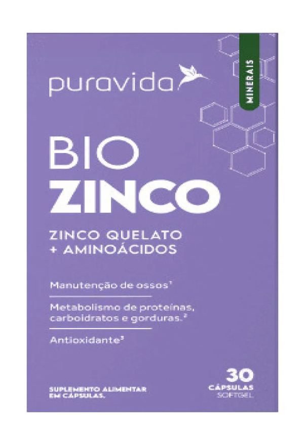 Puravida Bio Zinco Zinco Quelado + Aminoácidos - 30 cápsulas