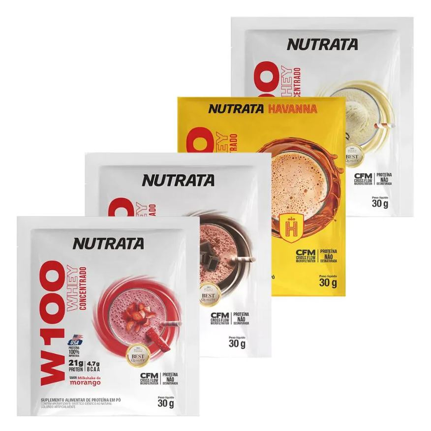 Nutrata Kit 4 Unidades Whey W100 30g - Whey Protein