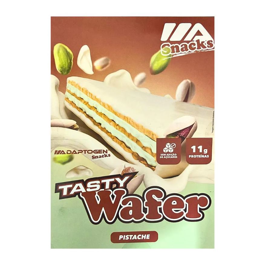Adaptogen Tasty Wafer Snacks 50g - Pistache - Sem Ad Açucar - Caixa Fechada 12un