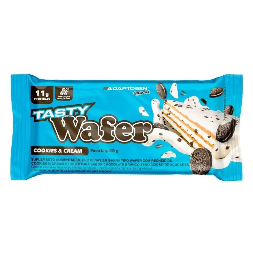 Adaptogen Tasty Wafer Snacks 50g - Sem Ad Açucar - Cookies e Cream