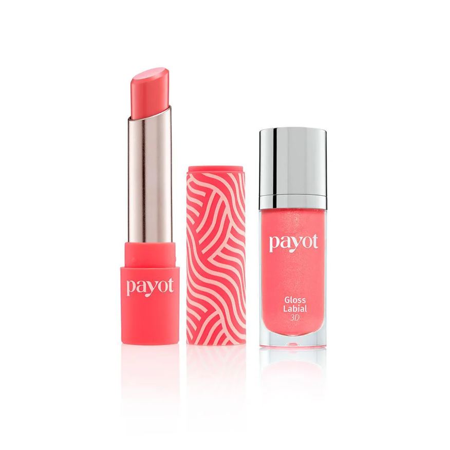 Payot Kit Lábios Chérie - Batom Matte Nude Rosado + Gloss Labial 3d Goiaba 30