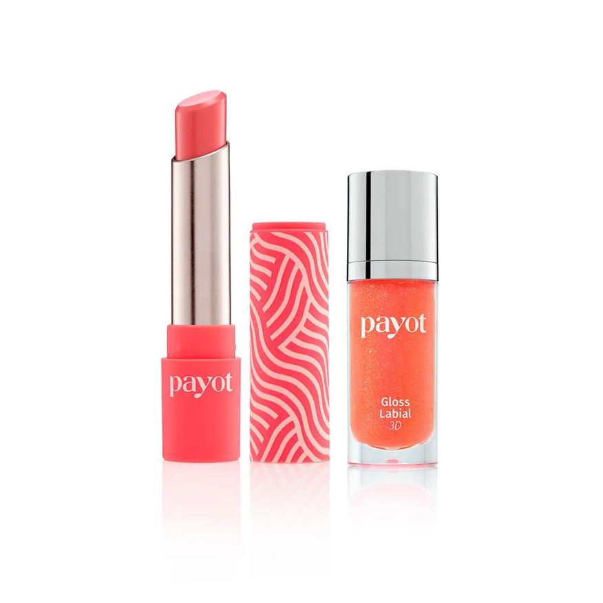 Payot Kit Lábios Chérie - Batom Matte Nude Rosado + Gloss Labial 3d Coral 10