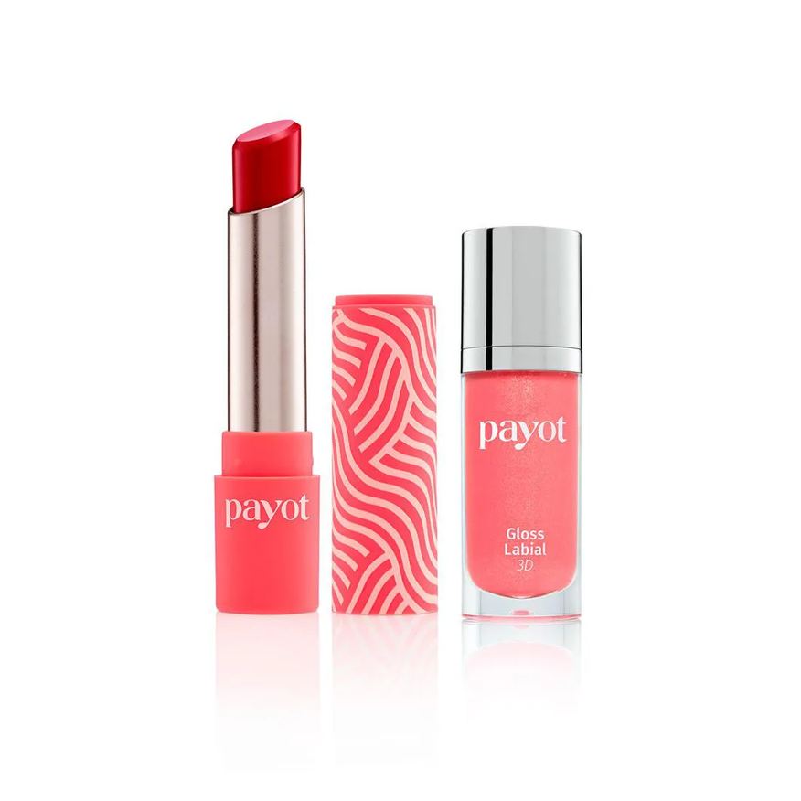 Payot Kit Lábios Chérie - Batom Matte Carmim + Gloss Labial 3d Goiaba 30