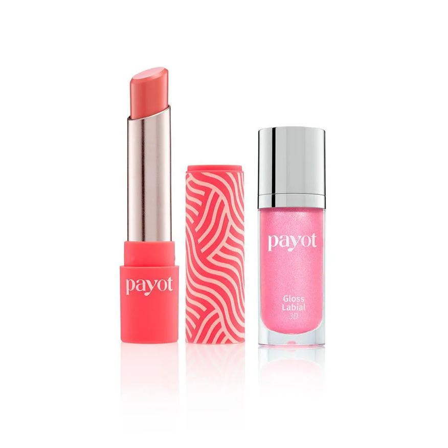 Payot Kit Lábios Chérie - Batom Matte Nude Caramelo + Gloss Labial 3d Algodão Doce 20