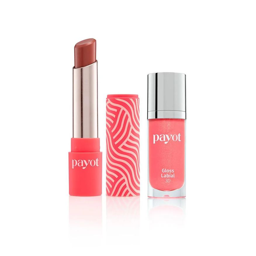 Payot Kit Lábios Chérie - Batom Matte Bombom + Gloss Labial 3d Goiaba 30