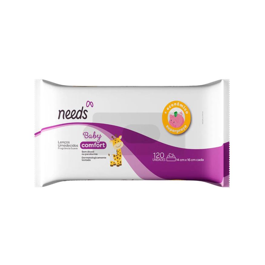 Needs Lenço Umedecido Baby Comfort 120 Unidades