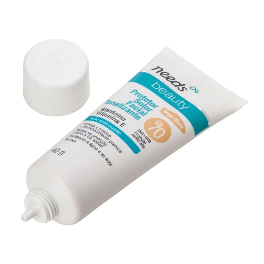Needs Protetor Solar Facial Beauty FPS 70 Bege Claro 40g