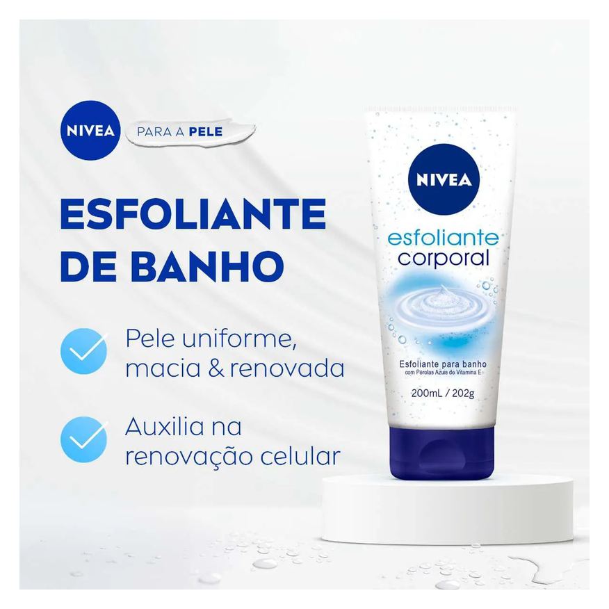 Nivea Kit Esfoliante Corporal para Banho 200ml + Sabonete Líquido Corporal Óleo de Banho 200ml