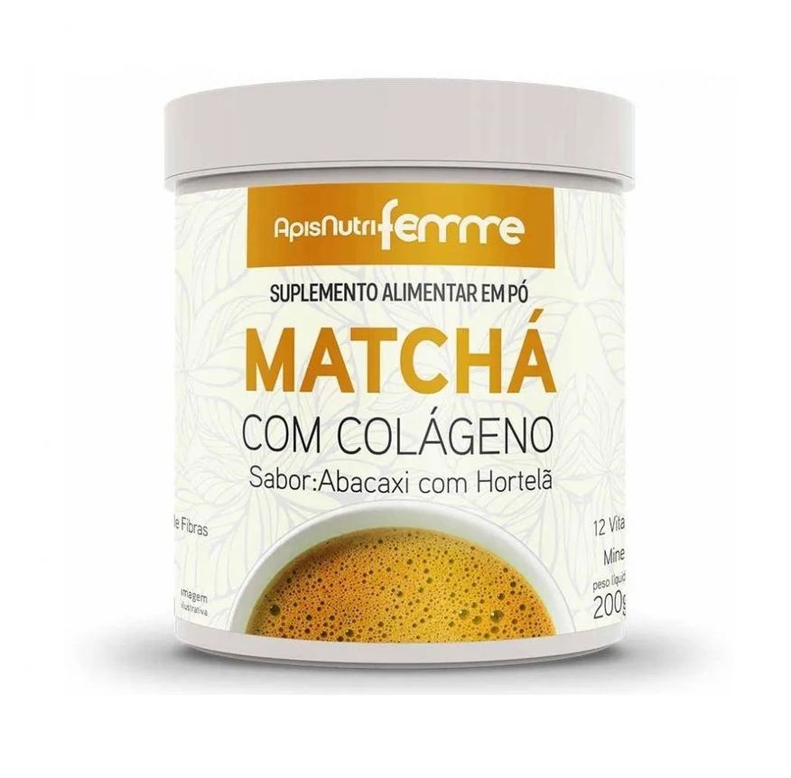 Apisnutri Matchá (200g) - Sabor: Abacaxi com Hortelã