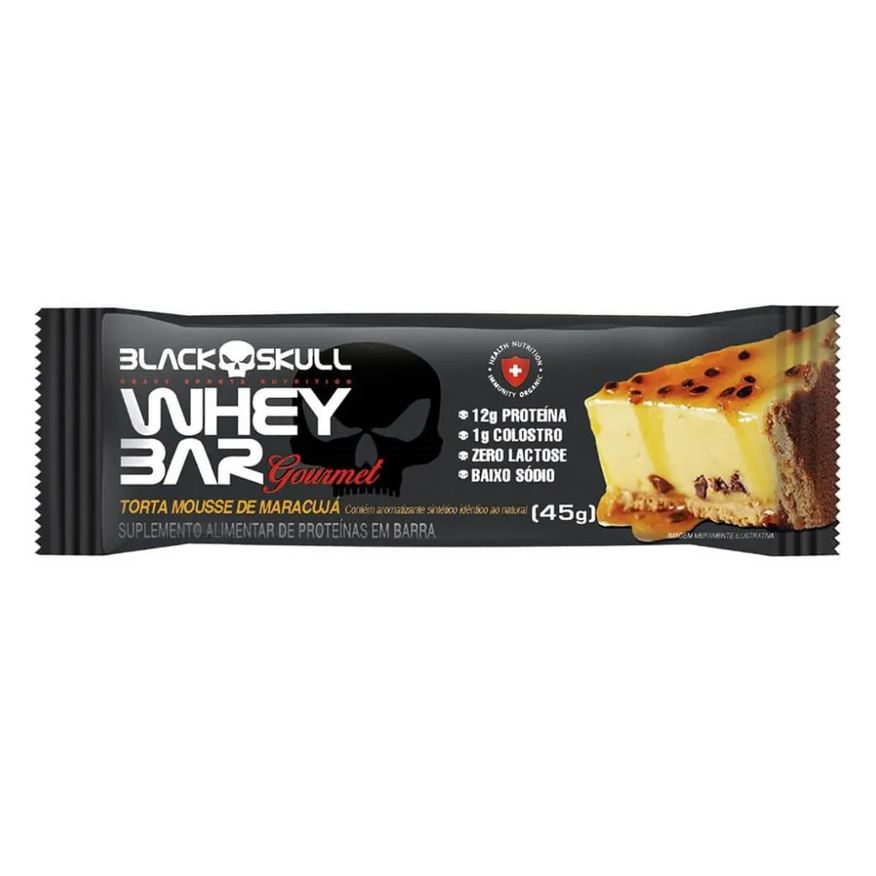 Black Skull Whey Bar Gourmet (45g) - Sabor: Torta Mousse de Maracujá
