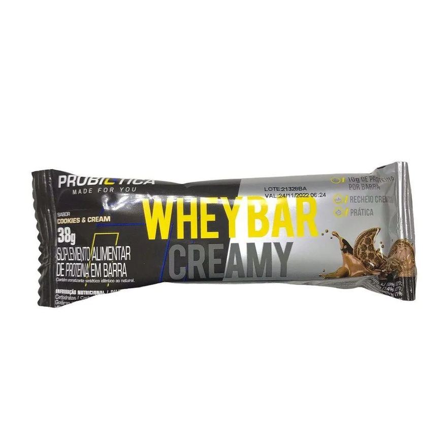 Probiótica Whey Bar Creamy (38g) - Sabor: Cookies e Cream