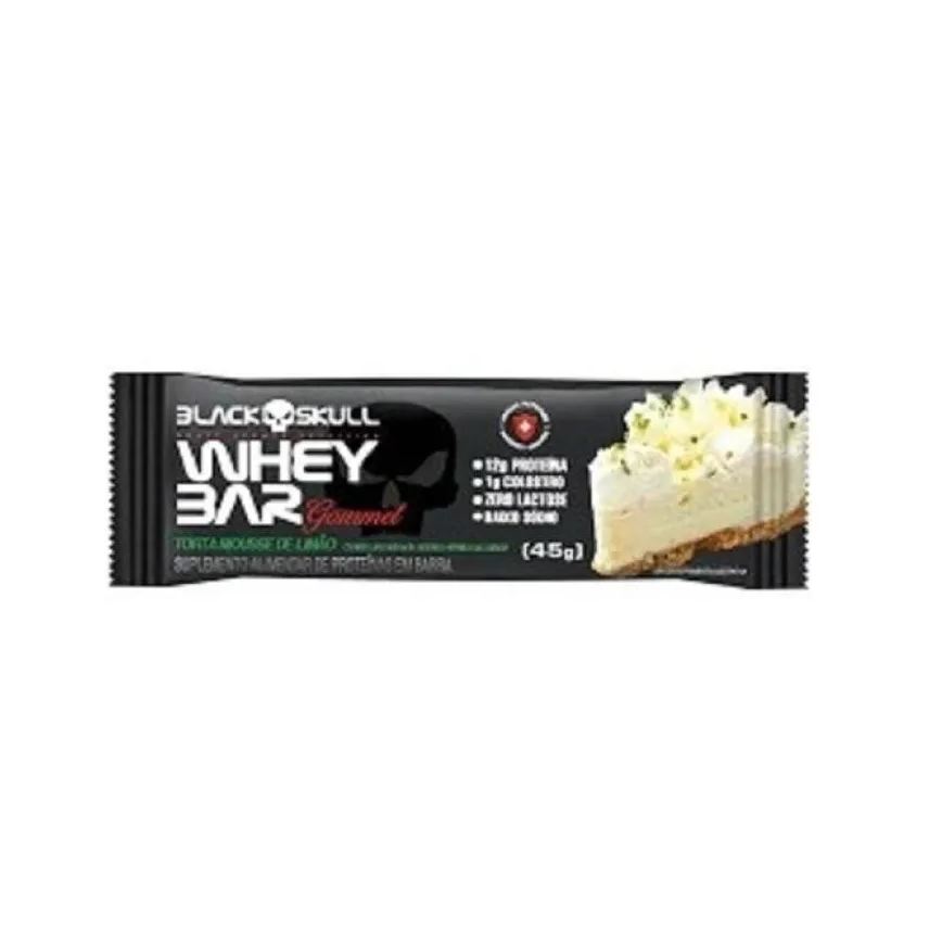 Black Skull Whey Bar Gourmet (45g) - Sabor: Torta Mousse de Limão