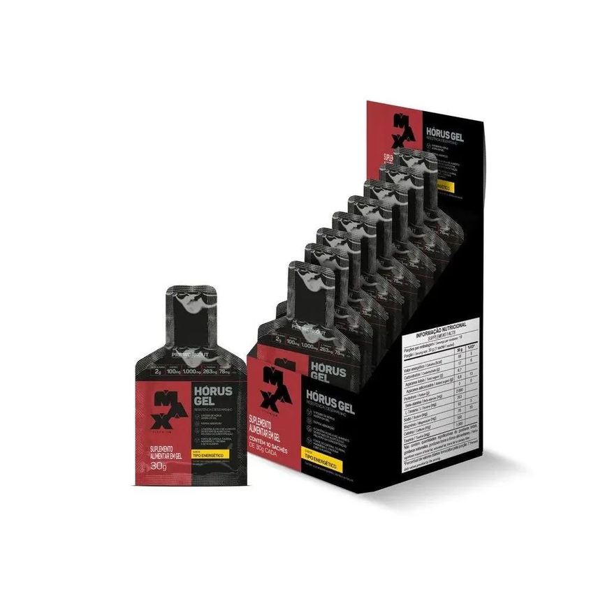 Max Titanium Hórus Gel Display (10 Sachês 30g) - Sabor: Tipo Energético