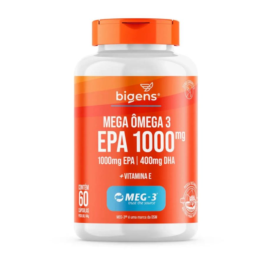 Bigens Mega Ômega 3 Epa 1000mg Dha 400mg Meg - 3 60 Capsulas sem Sabor