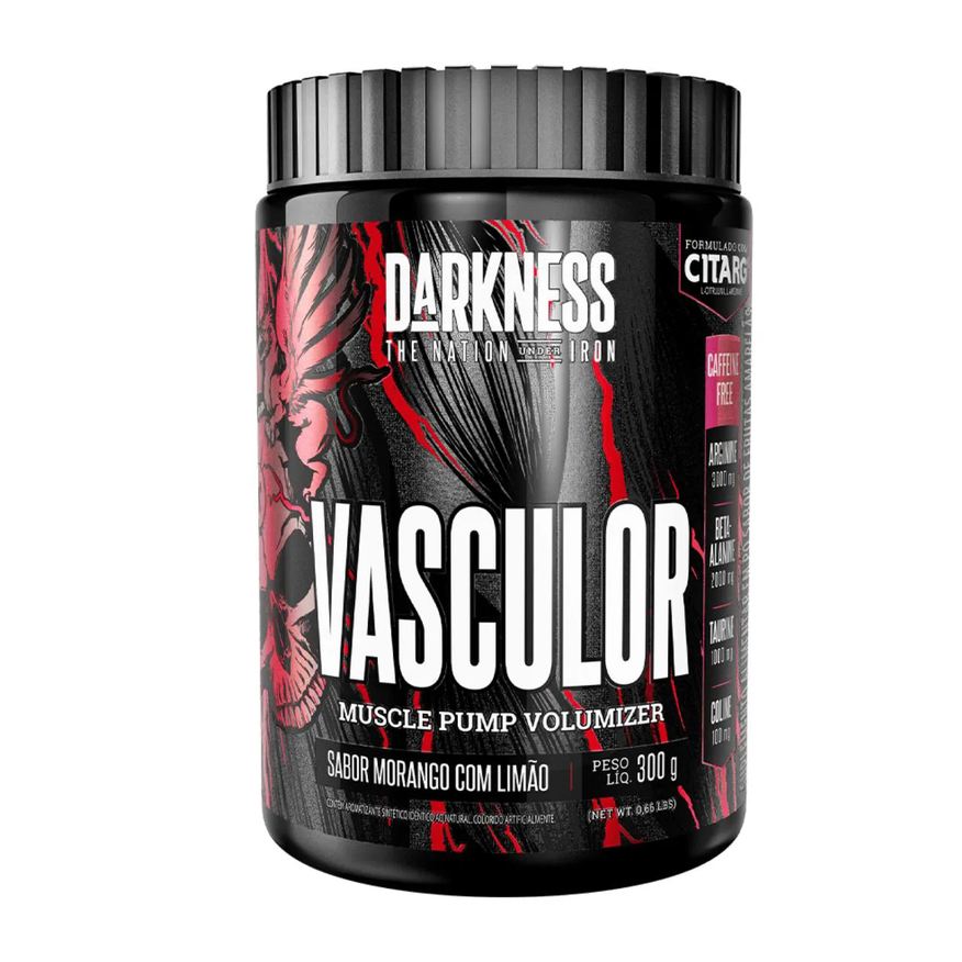 Darkness Pre Treino Vasculor sem Cafeína Morango com Limão 300g