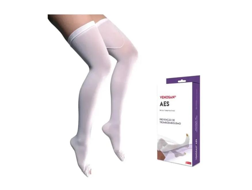 Venosan Meia de Compressão Pós Cirúrgica Antitrombo Antiembolia Aes 18mmhg Meia-coxa Agh Branca - G