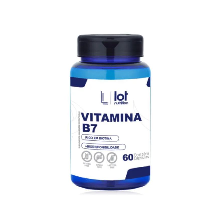 Lot Nutrition Biotina Colágeno 60 cápsulas Cabelos Unhas Pele Suplemento Beauty