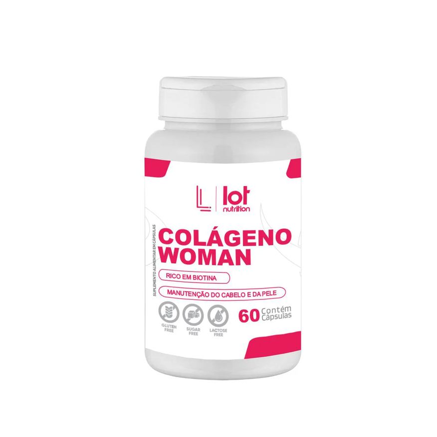 Lot Nutrition Colágeno Woman 60 cápsulas Cabelos Unhas Pele Suplemento Beauty