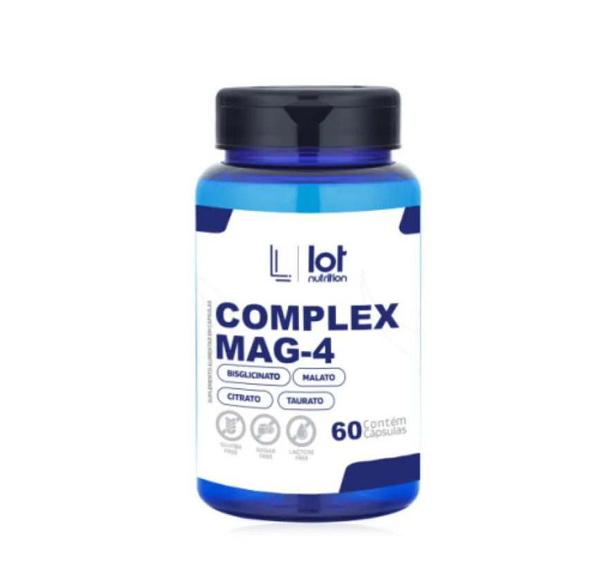 Lot Nutrition Complexo Magnésio 60 cápsulas Sistema Nervoso Cãibras Relaxamento