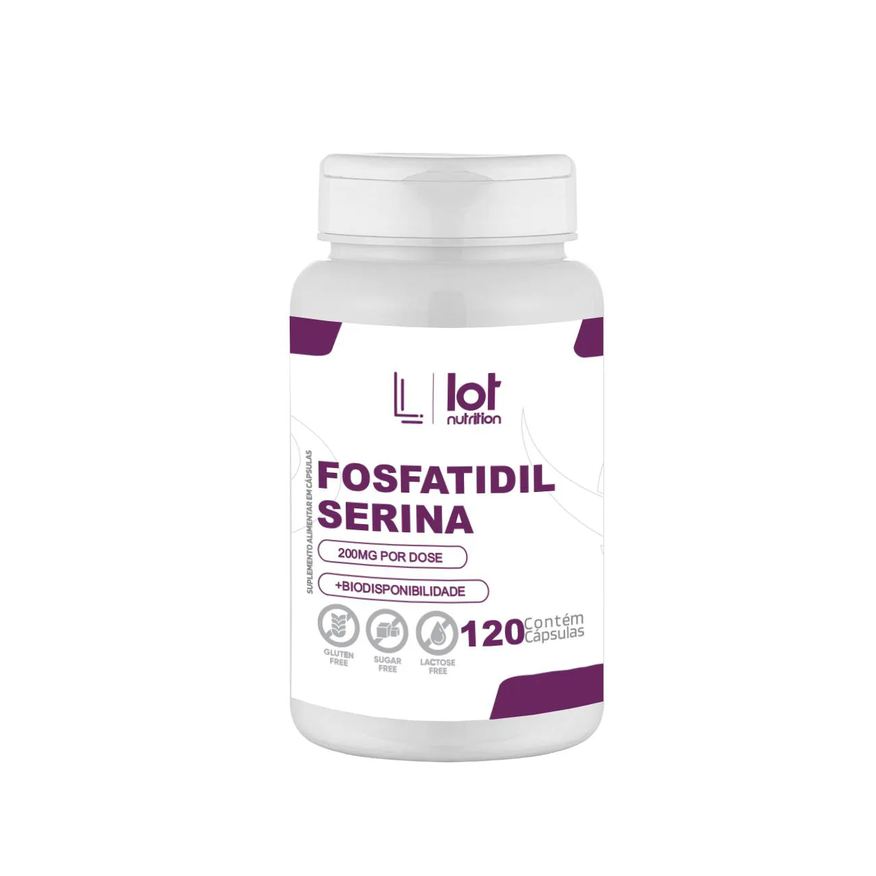 Lot Nutrition Fosfatidilserina 200mg 120 cápsulas Memória Foco Bem Estar Cognitivo