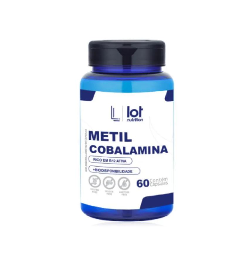 Lot Nutrition Metilcobalamina 60 cápsulas Fadiga Mental B12 Premium
