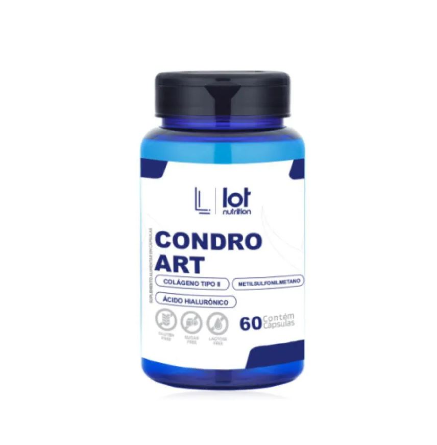 Lot Nutrition Msm Colágeno Tipo 2 Ácido Hialurônico 60 cápsulas Articulação Pele Premium