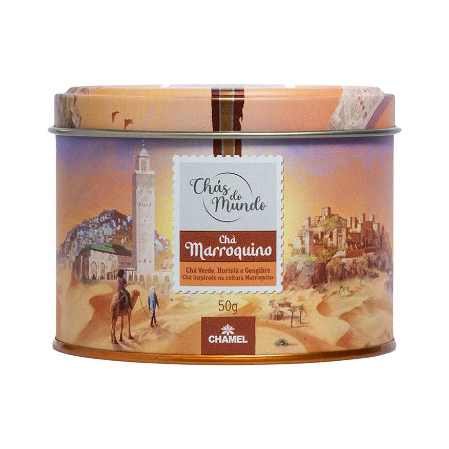 Chamel Chás do Mundo Pouch Chá Marroquino Lata 50g