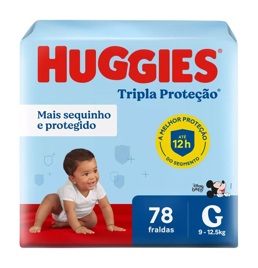 Huggies Fralda Tripla Proteção Disney Baby Hiper G 78 unidades