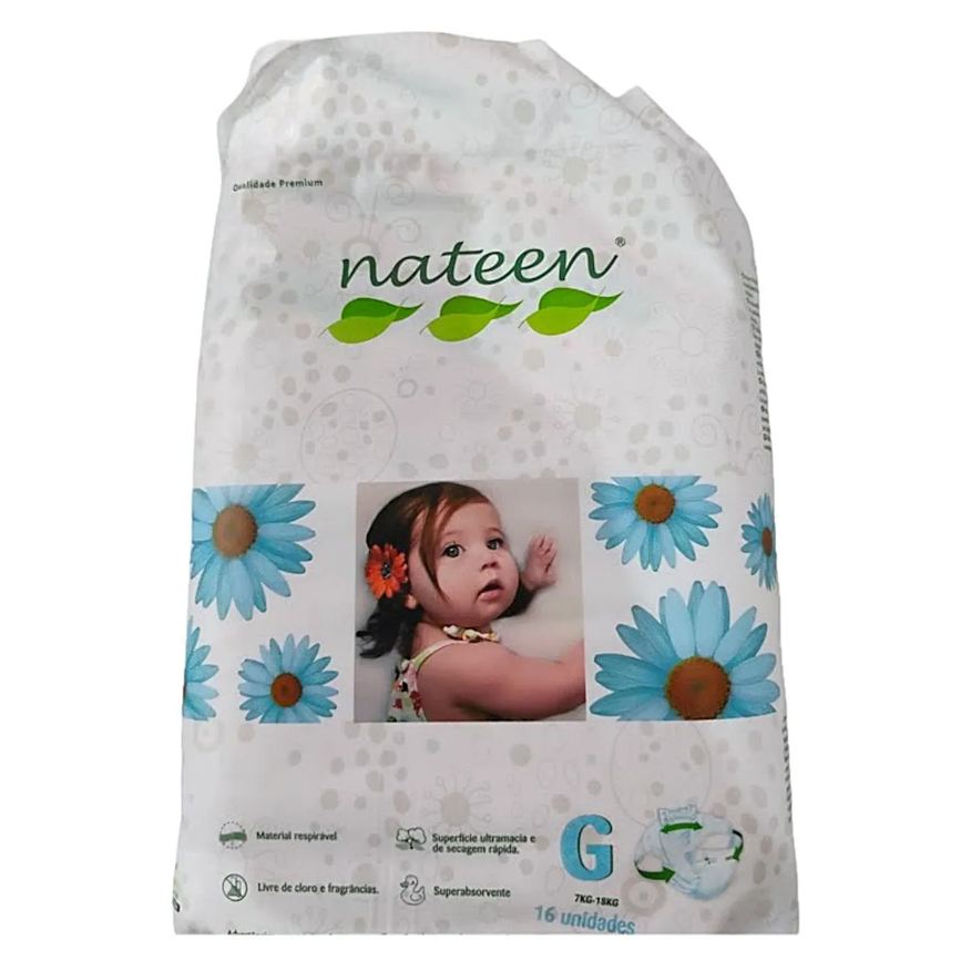 Nateen Fralda Slip Pediátrica Premium G 16 unidades