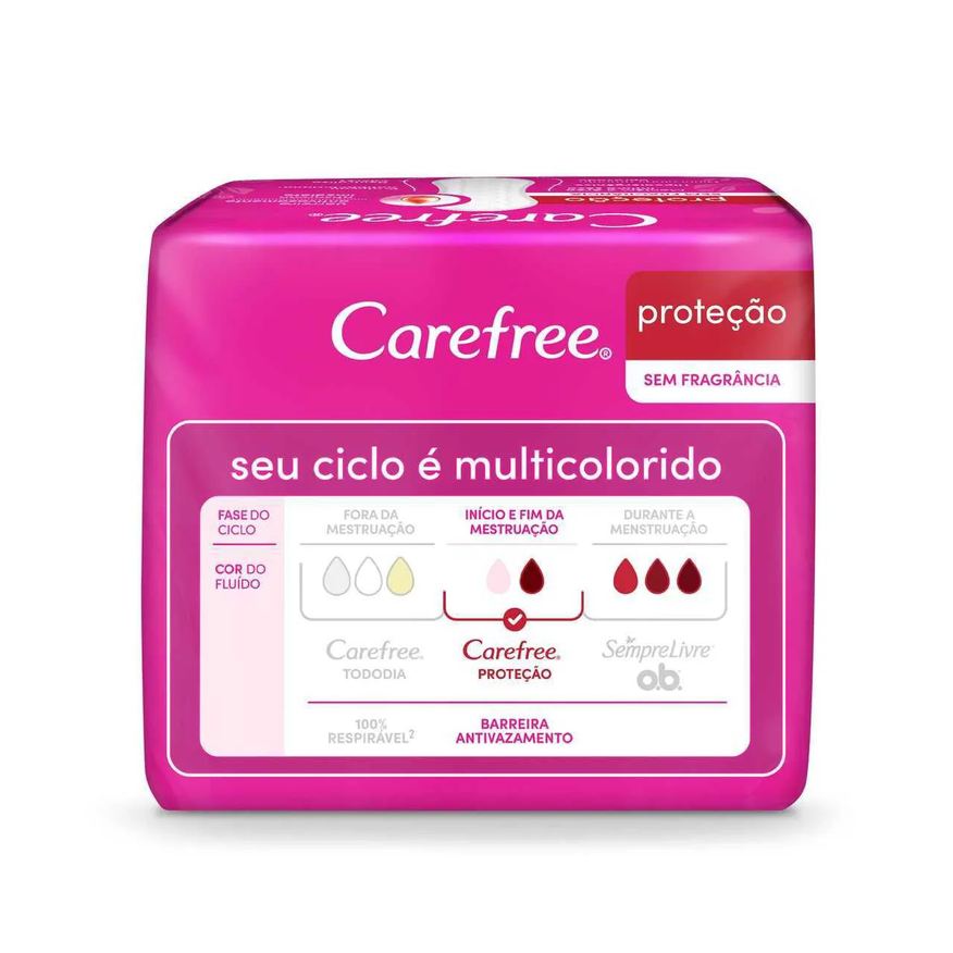 Diário Protetor Carefree Proteção Sem Perfume 15 unidades