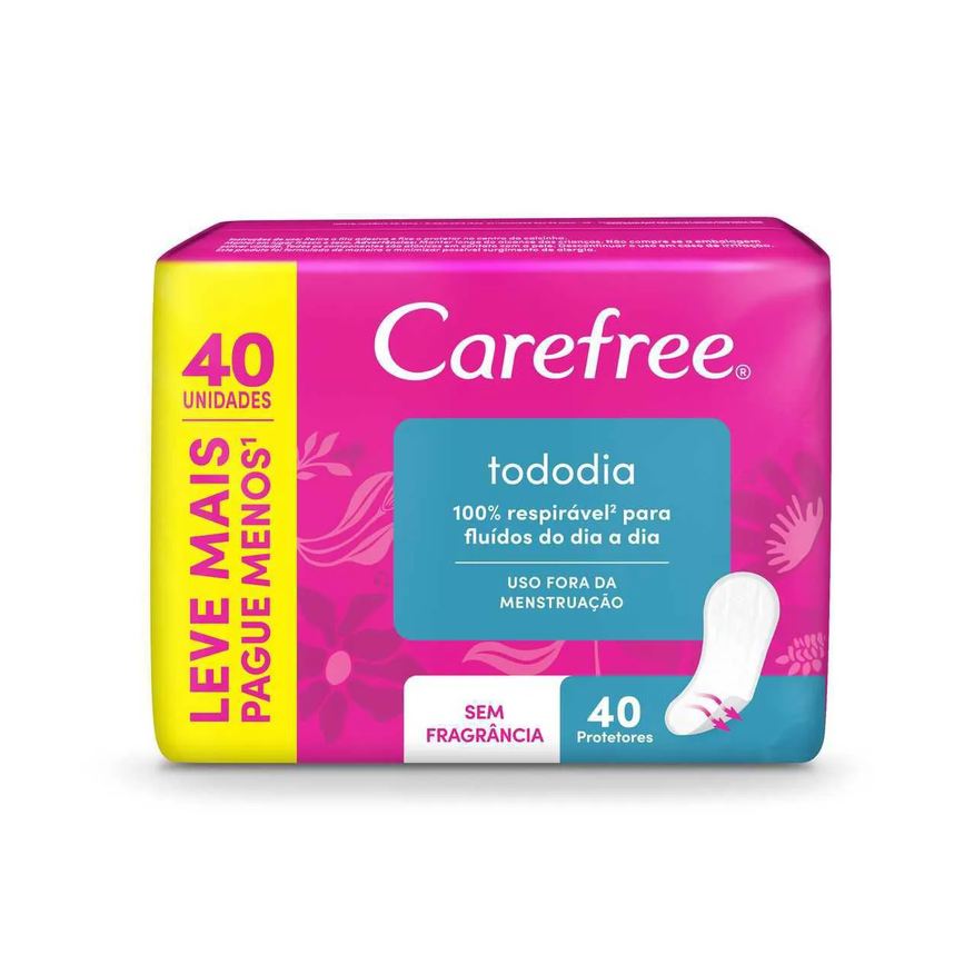 Diário Protetor Carefree Todo Dia Sem Perfume 40 unidades