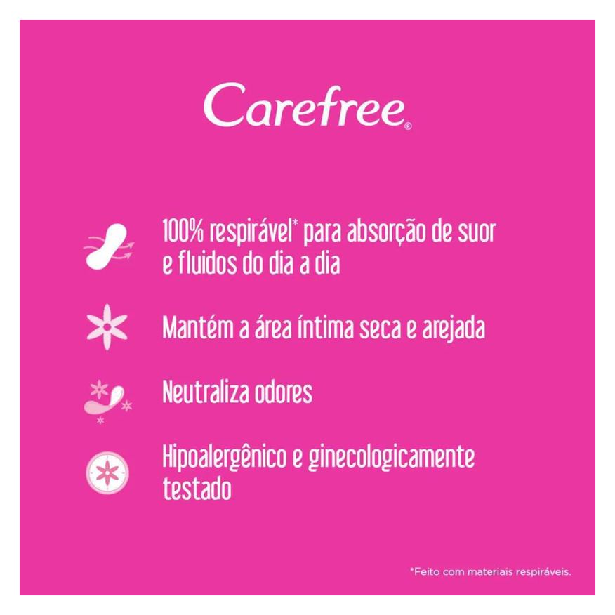Diário Protetor Carefree Todo Dia Sem Perfume 40 unidades