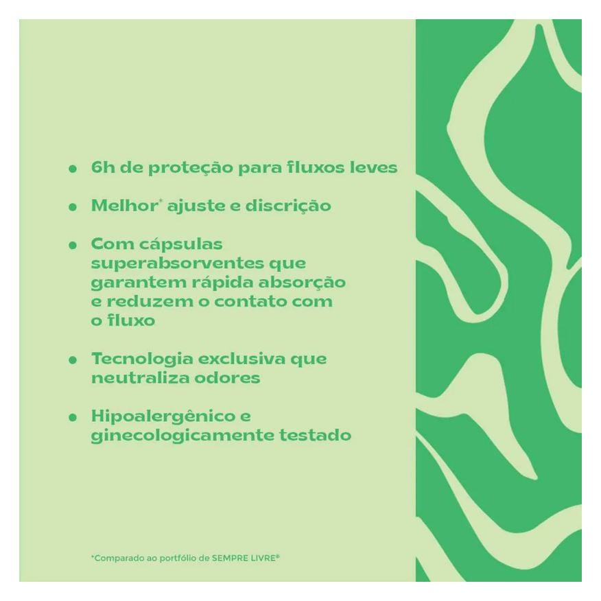 Sempre Absorvente Livre Adapt Cobertura Suave Com Abas com 8 unidades