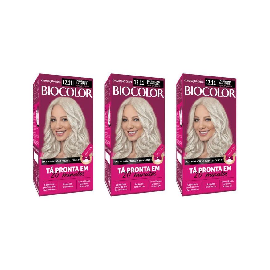 Biocolor Coloraçao Creme 12.11 Lourissimo Platinado - Kit C / 3un