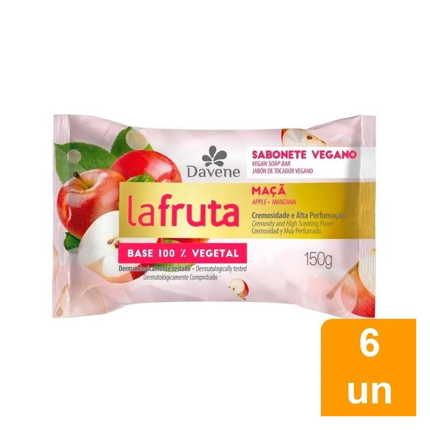 La Fruta Sabonete La Flore Maçã 150g - Embalagem com 6 unidades