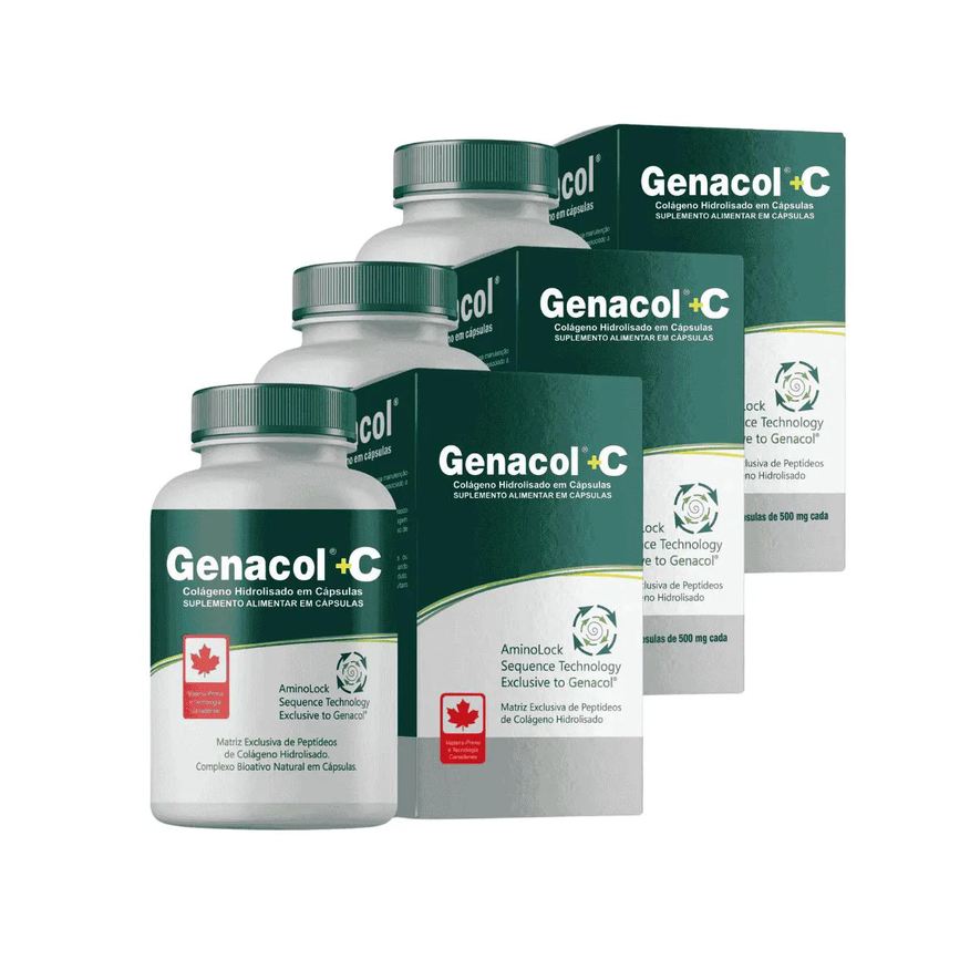 Genacol Leve Mais por Menos - (kit 3 unidades) - +c 500mg com 90 cápsulas