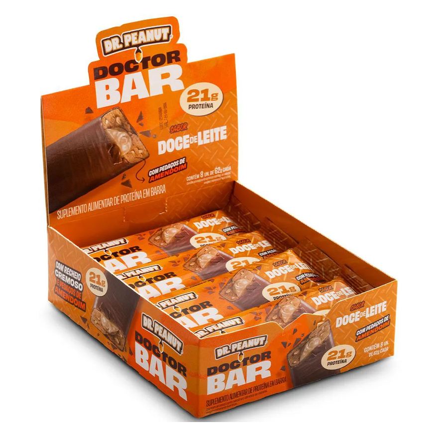 Dr Peanut Doctor Bar 21g de Proteina - Doce de Leite - (caixa 8un)