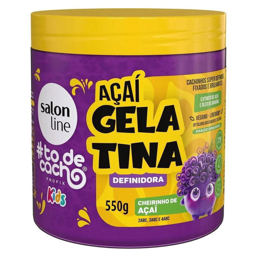 Salon Line Gelatina Capilar Kids Tô de Cachos - Açaí Definidora 550g