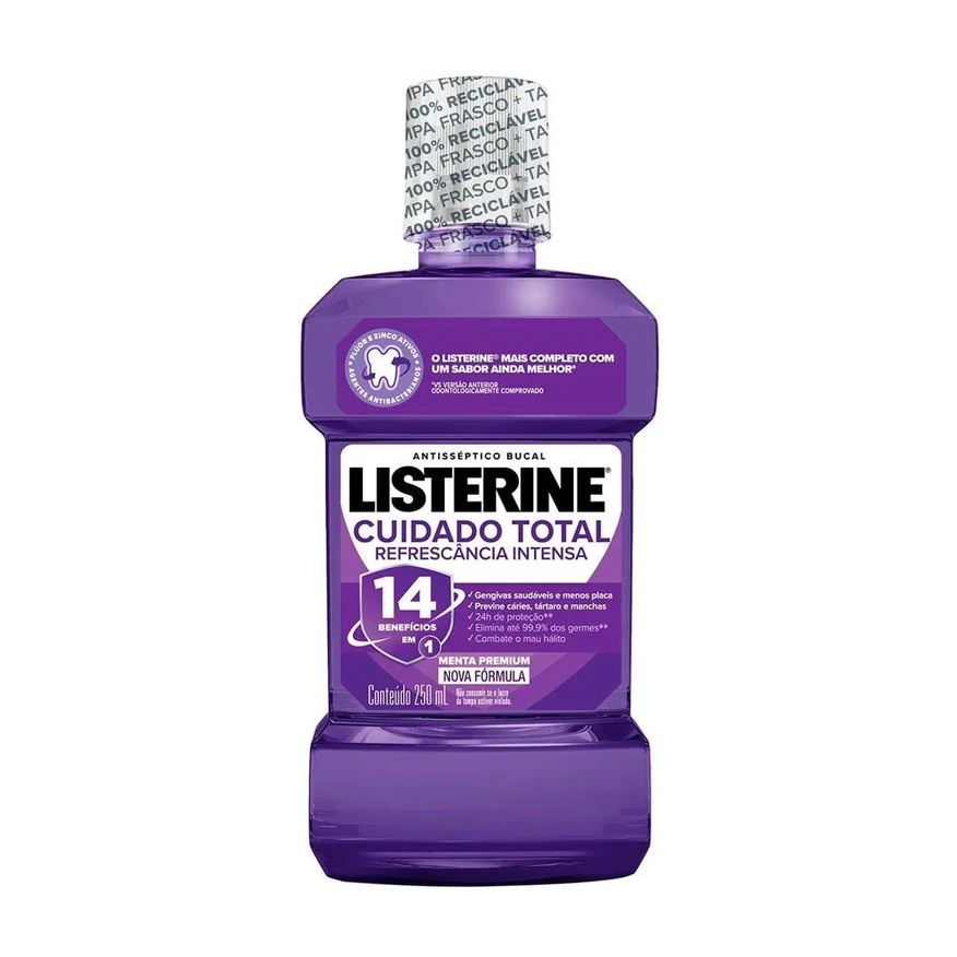 Listerine Enxaguatório Bucal Cuidado Total 14 Benefícios em 1 250ml
