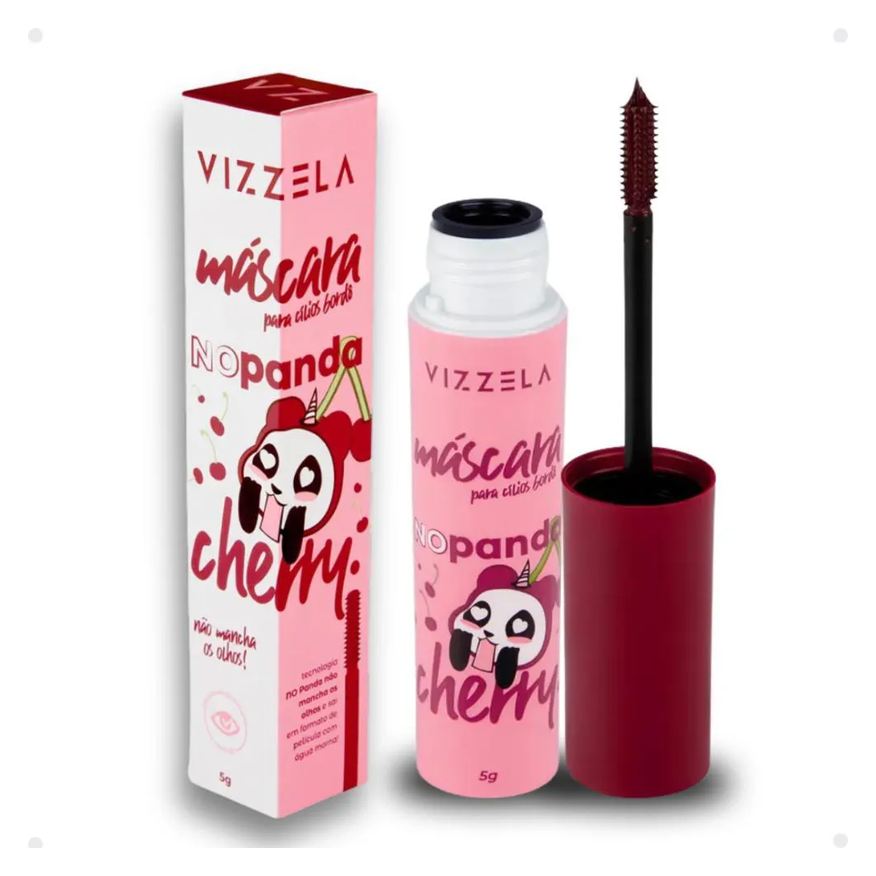 Vizzela Máscara para Cílios No Panda Cherry Bordô 5g