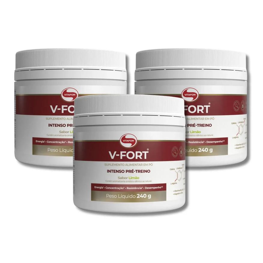 Vitafor Kit 3 V-Fort Limão Pote 240g