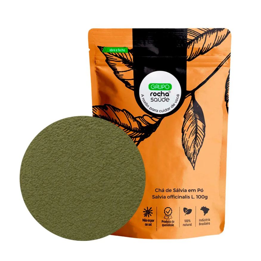 Grupo Rocha Saúde Chá de Sálvia em Pó Salvia Officinalis L. 100g