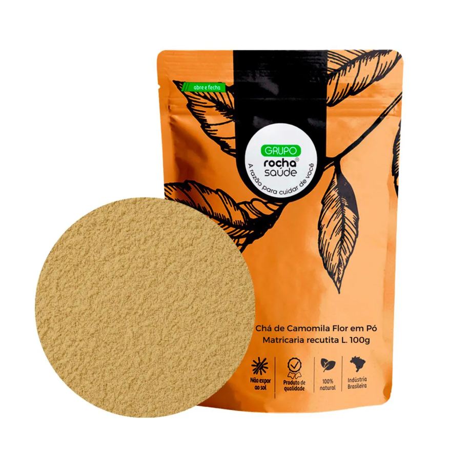 Grupo Rocha Saúde Chá de Camomila Flor em Pó Matricaria Recutita L. 100g