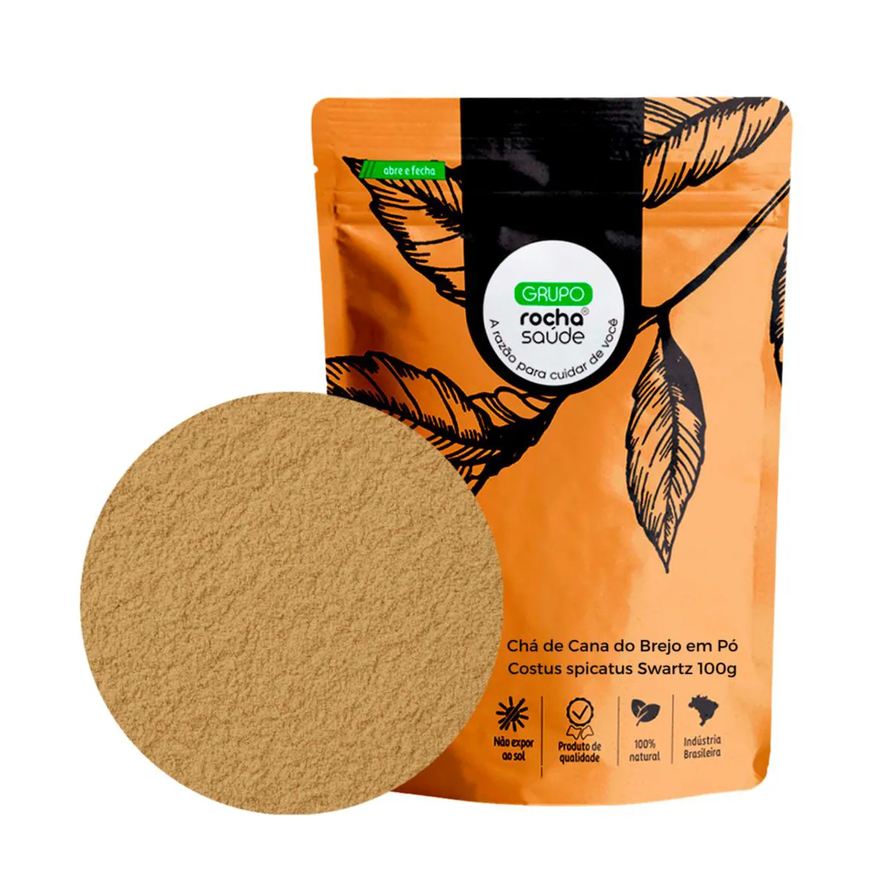 Grupo Rocha Saúde Chá de Cana do Brejo em Pó Costus Spicatus Swartz 100g
