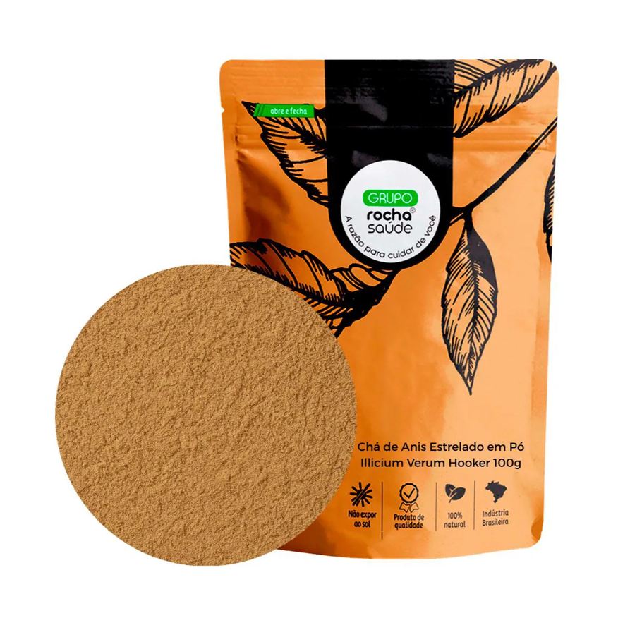 Grupo Rocha Saúde Chá de Anis Estrelado em Pó Illicium Verum Hooker 100g