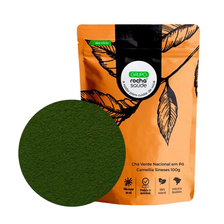 Grupo Rocha Saúde CHá VERDE NACIONAL EM Pó CAMELLIA SINESES 100g