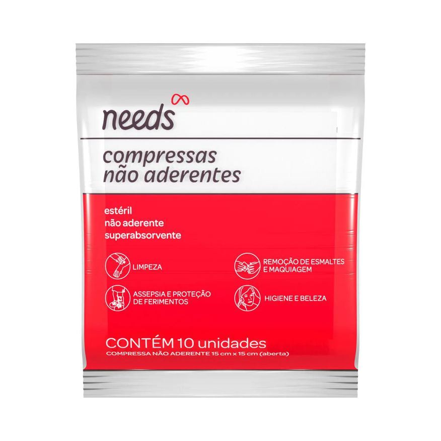 de Compressa Gaze Estéril Não Aderente 10 Unidades