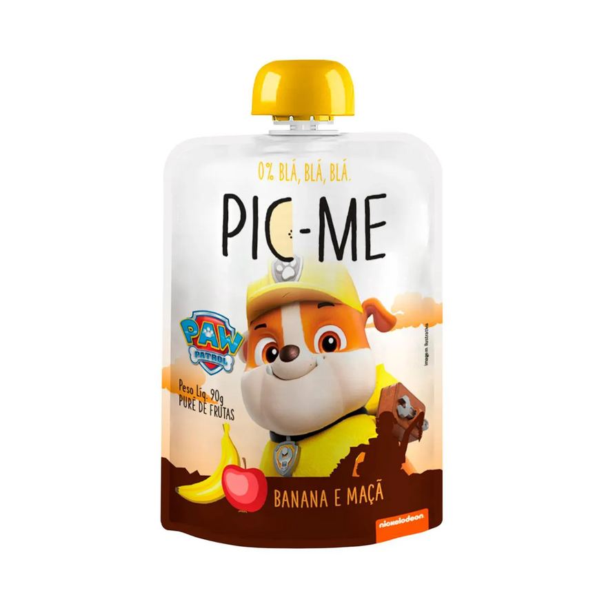 Pic-Me Purê de Frutas Patrulha Canina Banana e Maçã 90g