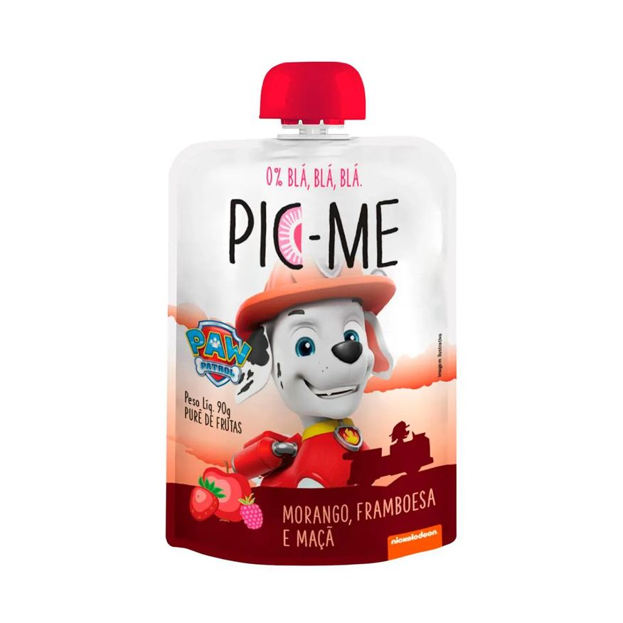 Pic-Me Purê de Frutas Patrulha Canina Morango, Framboesa e Maçã 90g