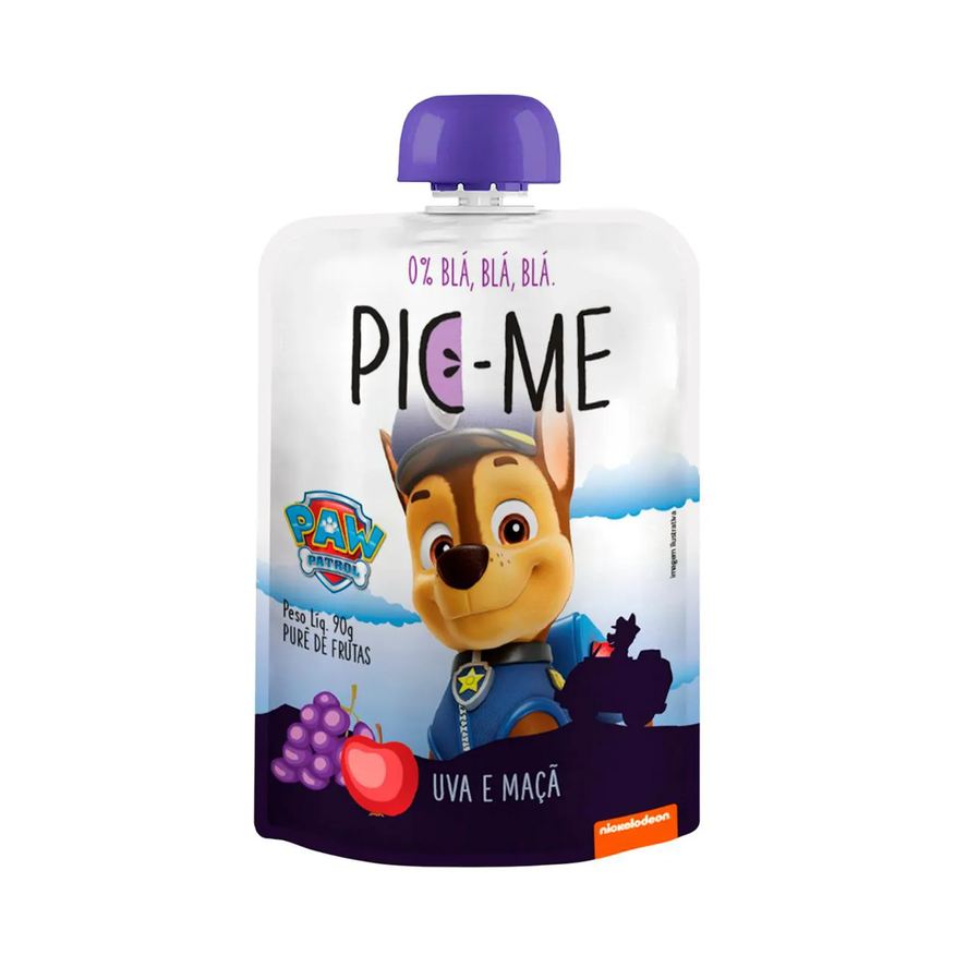 Pic-Me Purê de Frutas Patrulha Canina Uva e Maçã 90g